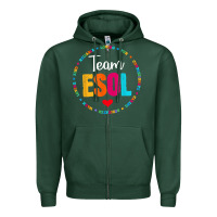 Sports Green back to school teachers crew students   team esol teacher t shirt Zipper Hoodie - linhVisuals