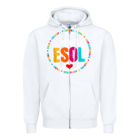 White back to school teachers crew students   team esol teacher t shirt Zipper Hoodie - linhVisuals
