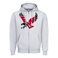 Heather Grey The eastern washington eagles Zipper Hoodie - linhVisuals