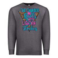 Charcoal Heather THE THUNDER ROLLS AND THE LIGHTNIN’ STRİKES Premium Sweatshirt - JahusDesignShop