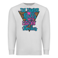 Dove Grey THE THUNDER ROLLS AND THE LIGHTNIN’ STRİKES Premium Sweatshirt - JahusDesignShop