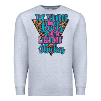 Heather Grey THE THUNDER ROLLS AND THE LIGHTNIN’ STRİKES Premium Sweatshirt - JahusDesignShop