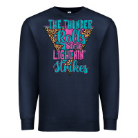Navy THE THUNDER ROLLS AND THE LIGHTNIN’ STRİKES Premium Sweatshirt - JahusDesignShop