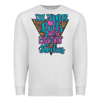 Oatmeal Heather THE THUNDER ROLLS AND THE LIGHTNIN’ STRİKES Premium Sweatshirt - JahusDesignShop