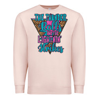 Pale Pink THE THUNDER ROLLS AND THE LIGHTNIN’ STRİKES Premium Sweatshirt - JahusDesignShop