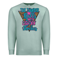 Seafoam THE THUNDER ROLLS AND THE LIGHTNIN’ STRİKES Premium Sweatshirt - JahusDesignShop