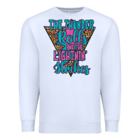 White THE THUNDER ROLLS AND THE LIGHTNIN’ STRİKES Premium Sweatshirt - JahusDesignShop