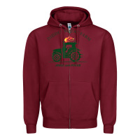 Burgundy diddly squat farm green, tractor tee for farmer t shirt Zipper Hoodie - linhVisuals