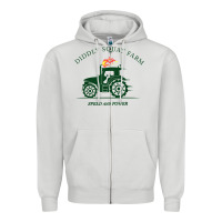 Dove Grey diddly squat farm green, tractor tee for farmer t shirt Zipper Hoodie - linhVisuals