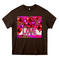 Chocolate Brown love heart shaped balloons tumbler hjf Heavy Core Tee - HowdyJamesFarm