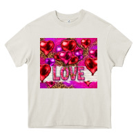 Cream love heart shaped balloons tumbler hjf Heavy Core Tee - HowdyJamesFarm