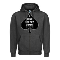 Charcoal Heather i love big fat cocks queen of spades t shirt Zipper Hoodie - linhVisuals