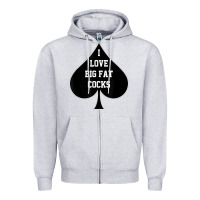 Heather Grey i love big fat cocks queen of spades t shirt Zipper Hoodie - linhVisuals
