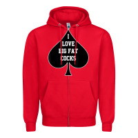 Red i love big fat cocks queen of spades t shirt Zipper Hoodie - linhVisuals