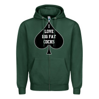 Sports Green i love big fat cocks queen of spades t shirt Zipper Hoodie - linhVisuals