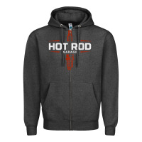 Charcoal Heather hot rod garage custom retro classic car spark plug t shirt Zipper Hoodie - linhVisuals