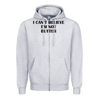 Heather Grey i cant believe im not butter t shirt Zipper Hoodie - linhVisuals