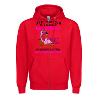 Red let me pour you a tall glass of get over it flamingo t shirt Zipper Hoodie - linhVisuals