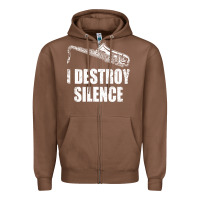 Chestnut Saxophone I Destroy Silence Saxophonist | For Musicians Zipper Hoodie - linhVisuals
