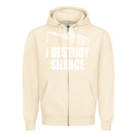 Sandshell Saxophone I Destroy Silence Saxophonist | For Musicians Zipper Hoodie - linhVisuals