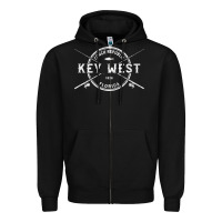 Black key west fl vintage crossed fishing rods t shirt Zipper Hoodie - linhVisuals