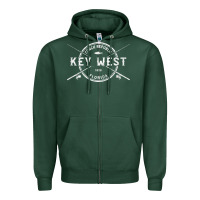 Sports Green key west fl vintage crossed fishing rods t shirt Zipper Hoodie - linhVisuals