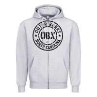 Heather Grey jcombs outer banks, obx, nc t shirt Zipper Hoodie - linhVisuals