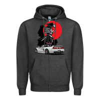 Charcoal Heather jdm nsx car tuning japan samurai drift import pullover hoodie Zipper Hoodie - linhVisuals