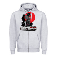 Heather Grey jdm nsx car tuning japan samurai drift import pullover hoodie Zipper Hoodie - linhVisuals