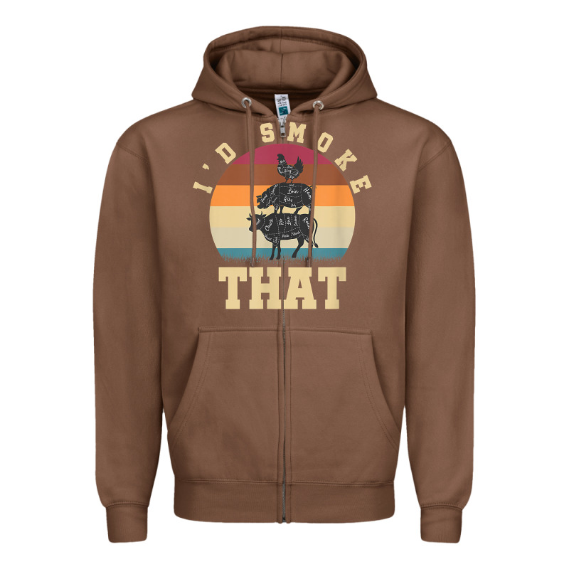 Id Smoke That Funny Smoked Pork Meat Lover Bbq Gift Barbecue T Shirt Zipper Hoodie by linhVisuals | Teevron