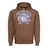 Chestnut americana niagara falls scene canada america flags sweatshirt Zipper Hoodie - linhVisuals