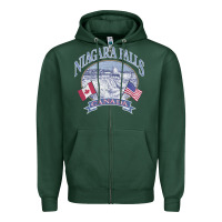 Sports Green americana niagara falls scene canada america flags sweatshirt Zipper Hoodie - linhVisuals