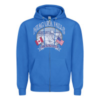 True Royal americana niagara falls scene canada america flags sweatshirt Zipper Hoodie - linhVisuals