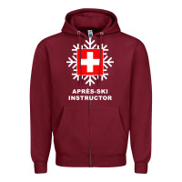 Burgundy après ski instructor sweatshirt Zipper Hoodie - linhVisuals
