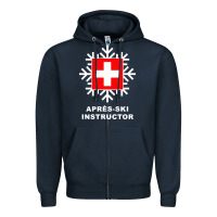 Navy après ski instructor sweatshirt Zipper Hoodie - linhVisuals