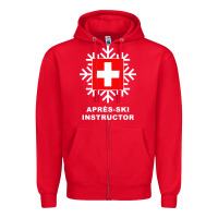 Red après ski instructor sweatshirt Zipper Hoodie - linhVisuals