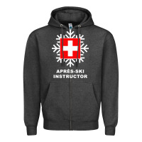 Charcoal Heather après ski instructor sweatshirt Zipper Hoodie - linhVisuals