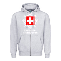 Heather Grey après ski instructor sweatshirt Zipper Hoodie - linhVisuals