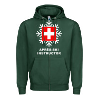 Sports Green après ski instructor sweatshirt Zipper Hoodie - linhVisuals