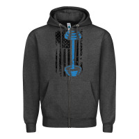 Charcoal Heather american flag gym and fitness  weight lifting gift t shirt Zipper Hoodie - linhVisuals