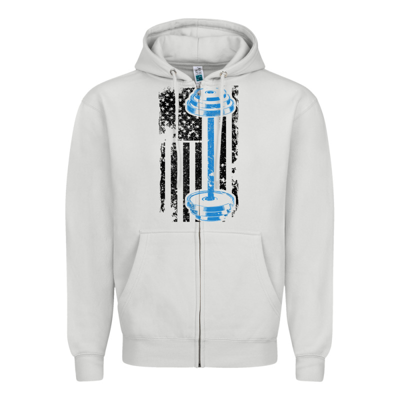 American Flag Gym And Fitness  Weight Lifting Gift T Shirt Zipper Hoodie by linhVisuals | Teevron