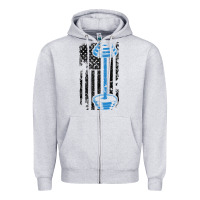 Heather Grey american flag gym and fitness  weight lifting gift t shirt Zipper Hoodie - linhVisuals