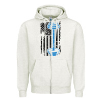 Oatmeal Heather american flag gym and fitness  weight lifting gift t shirt Zipper Hoodie - linhVisuals