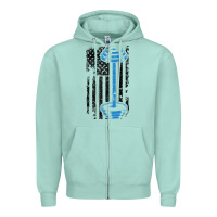 Seafoam american flag gym and fitness  weight lifting gift t shirt Zipper Hoodie - linhVisuals