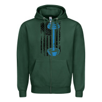 Sports Green american flag gym and fitness  weight lifting gift t shirt Zipper Hoodie - linhVisuals
