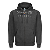 Charcoal Heather lake havasu city, arizona pullover hoodie Zipper Hoodie - linhVisuals
