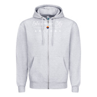 Heather Grey lake havasu city, arizona pullover hoodie Zipper Hoodie - linhVisuals