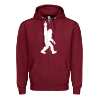 Burgundy funny bigfoot middle finger for squatch believers t shirt Zipper Hoodie - linhVisuals