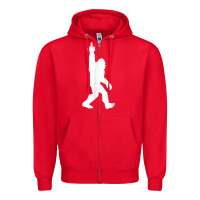Red funny bigfoot middle finger for squatch believers t shirt Zipper Hoodie - linhVisuals