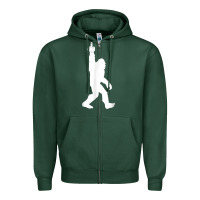 Sports Green funny bigfoot middle finger for squatch believers t shirt Zipper Hoodie - linhVisuals